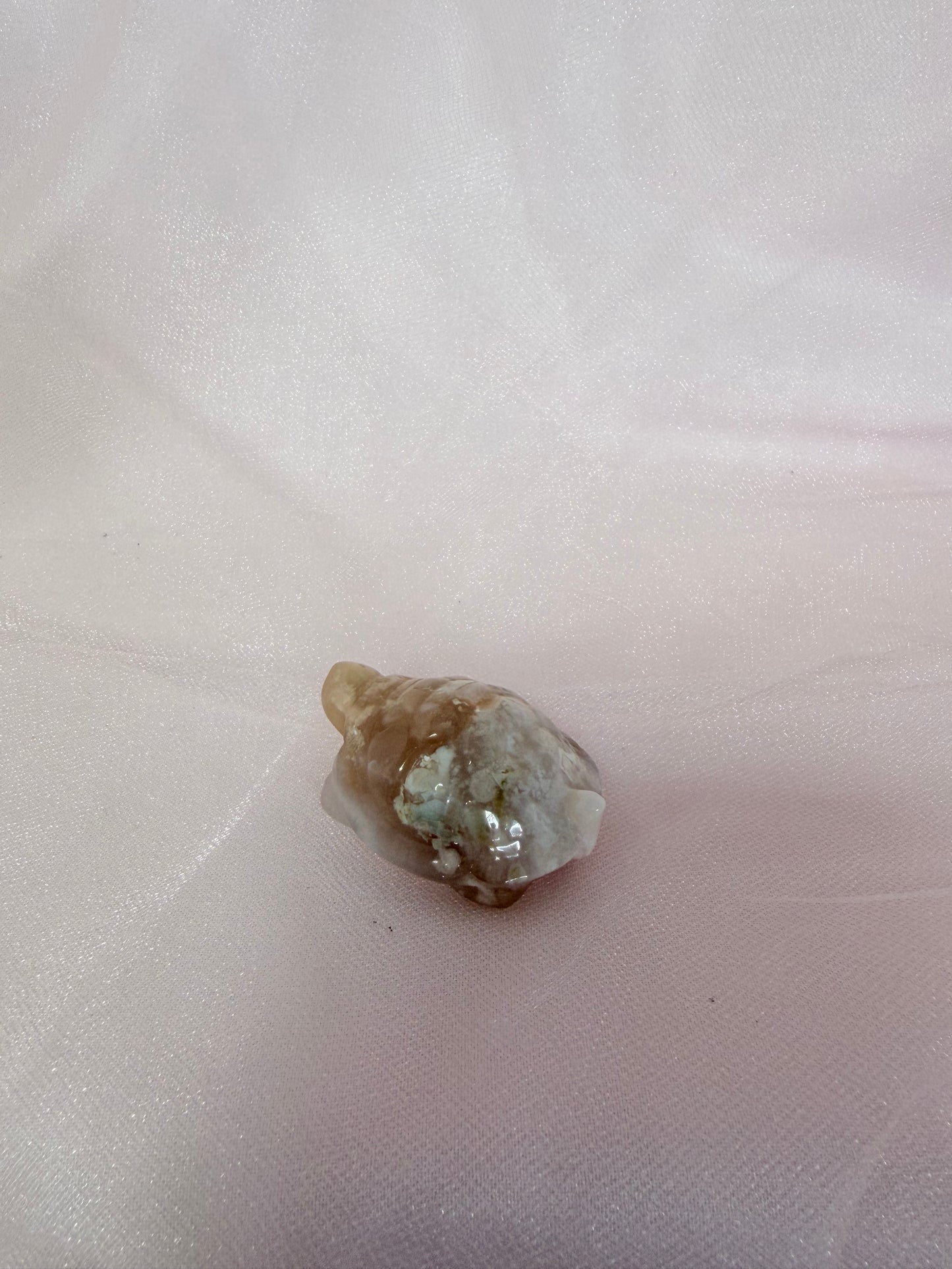 Flower Agate Turtle Carving