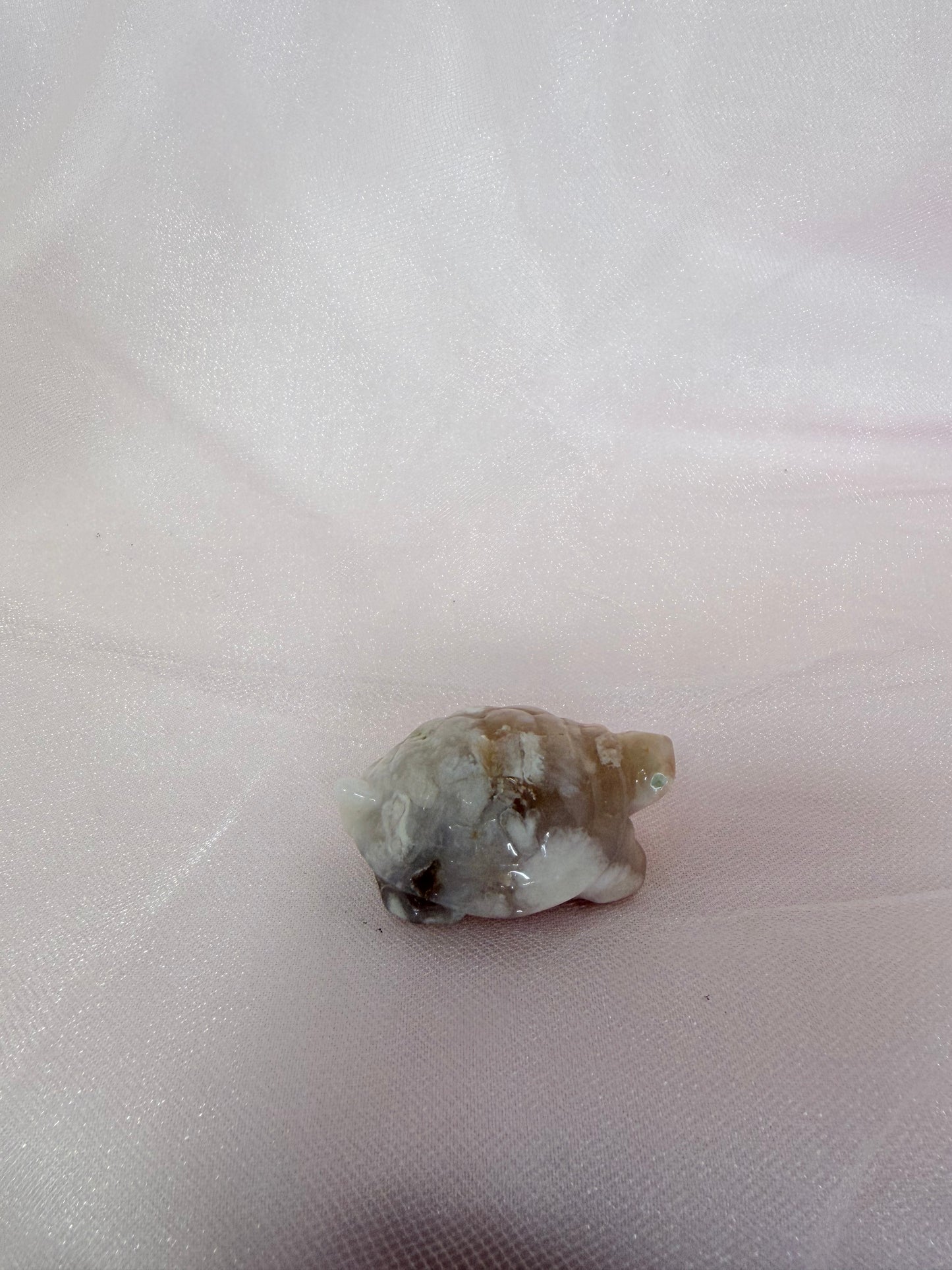 Flower Agate Turtle Carving