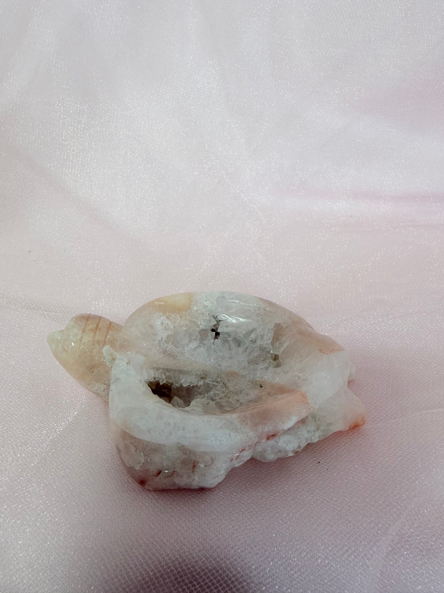 Flower Agate Turtle Bowl