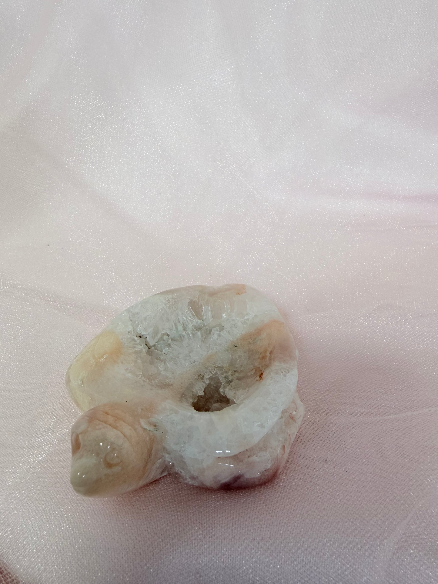 Flower Agate Turtle Bowl