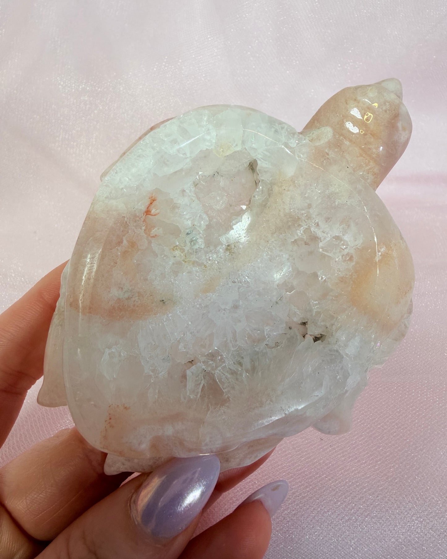 Flower Agate Turtle Bowl