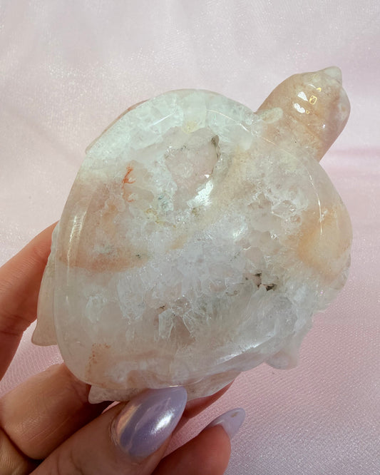 Flower Agate Turtle Bowl