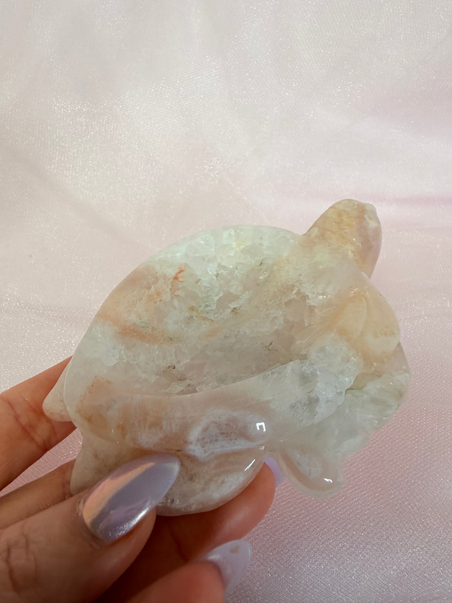 Flower Agate Turtle Bowl