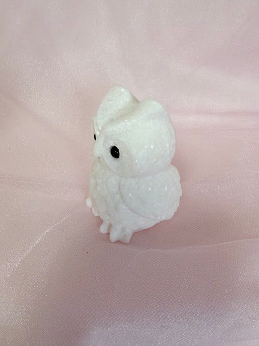 Carved White Jade Owl
