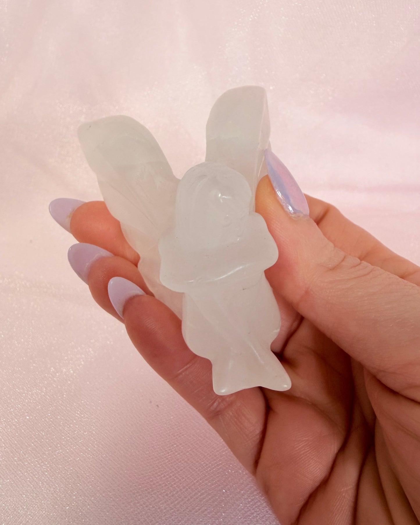 Clear Quartz Sitting Fairy Carving