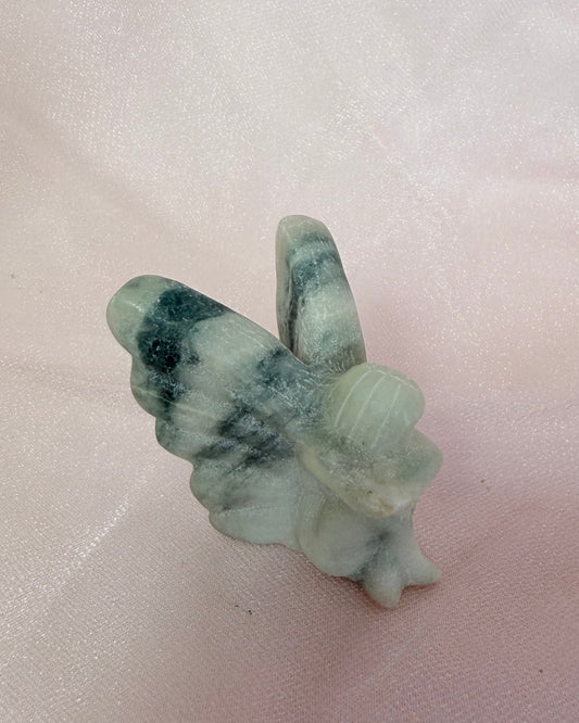 Blue Opal Sitting Fairy Carving