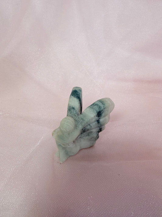 Blue Opal Sitting Fairy Carving