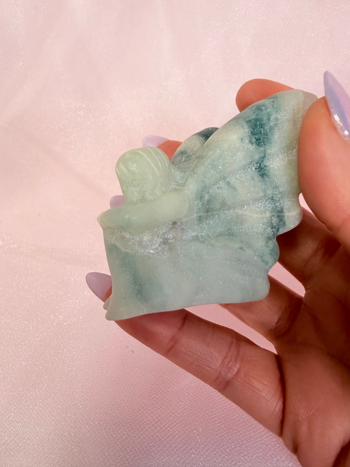 Blue Opal Sitting Fairy Carving