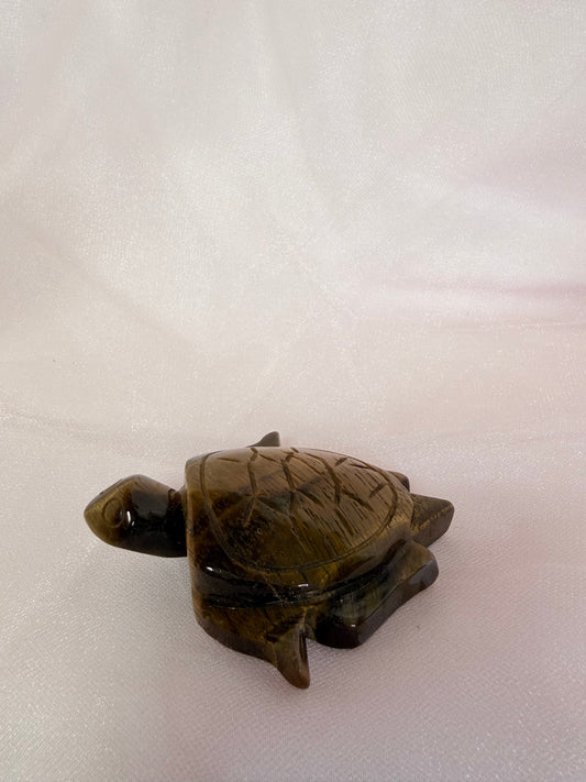Tigers Eye Turtle Carving
