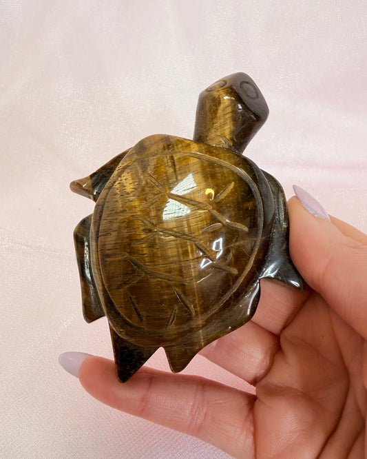 Tigers Eye Turtle Carving