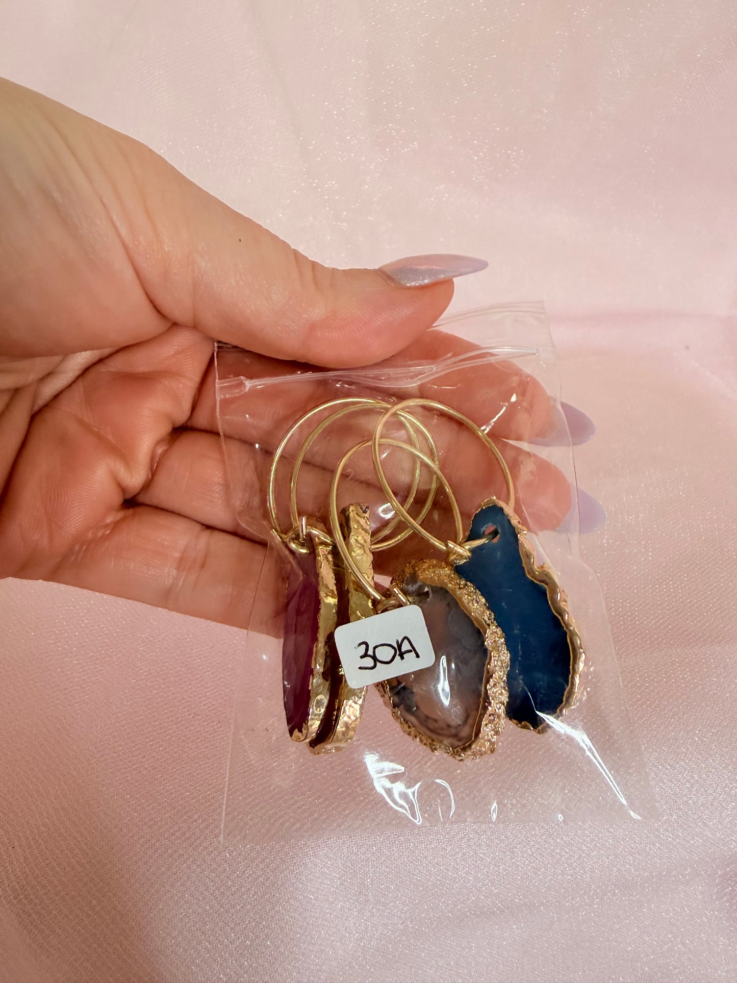Agate Wine Glass Charms