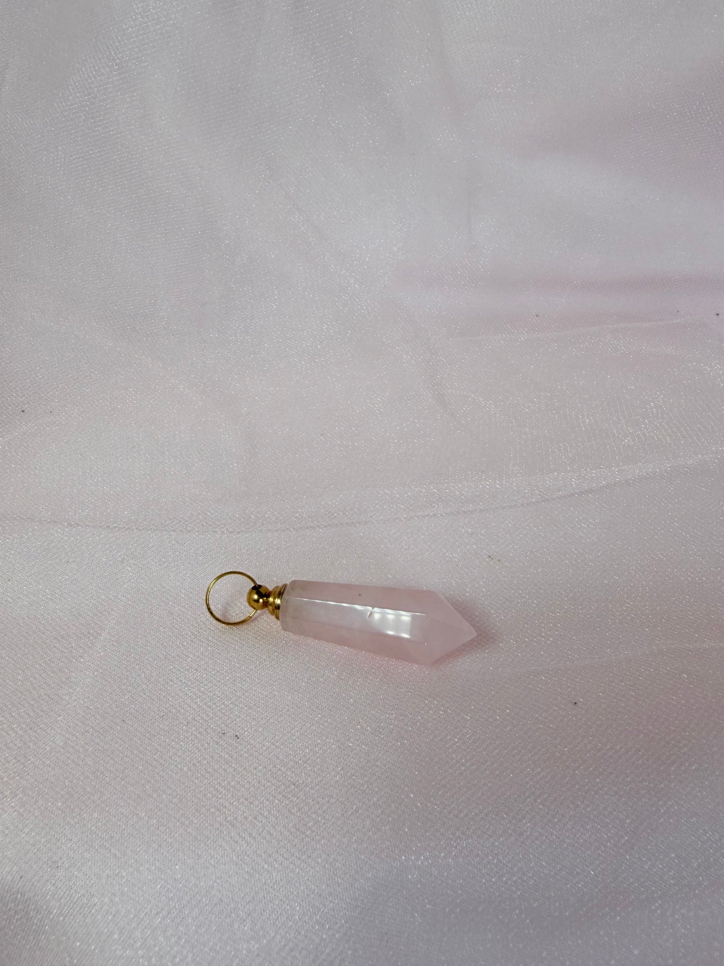 Rose Quartz Mini Perfume Bottle Keychain