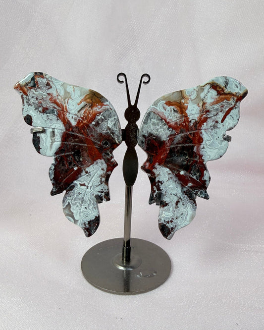 Mexican Agate Butterfly on Stand