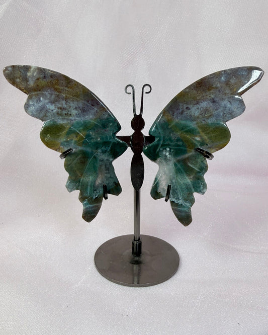 Ocean Jasper Butterfly on Stand
