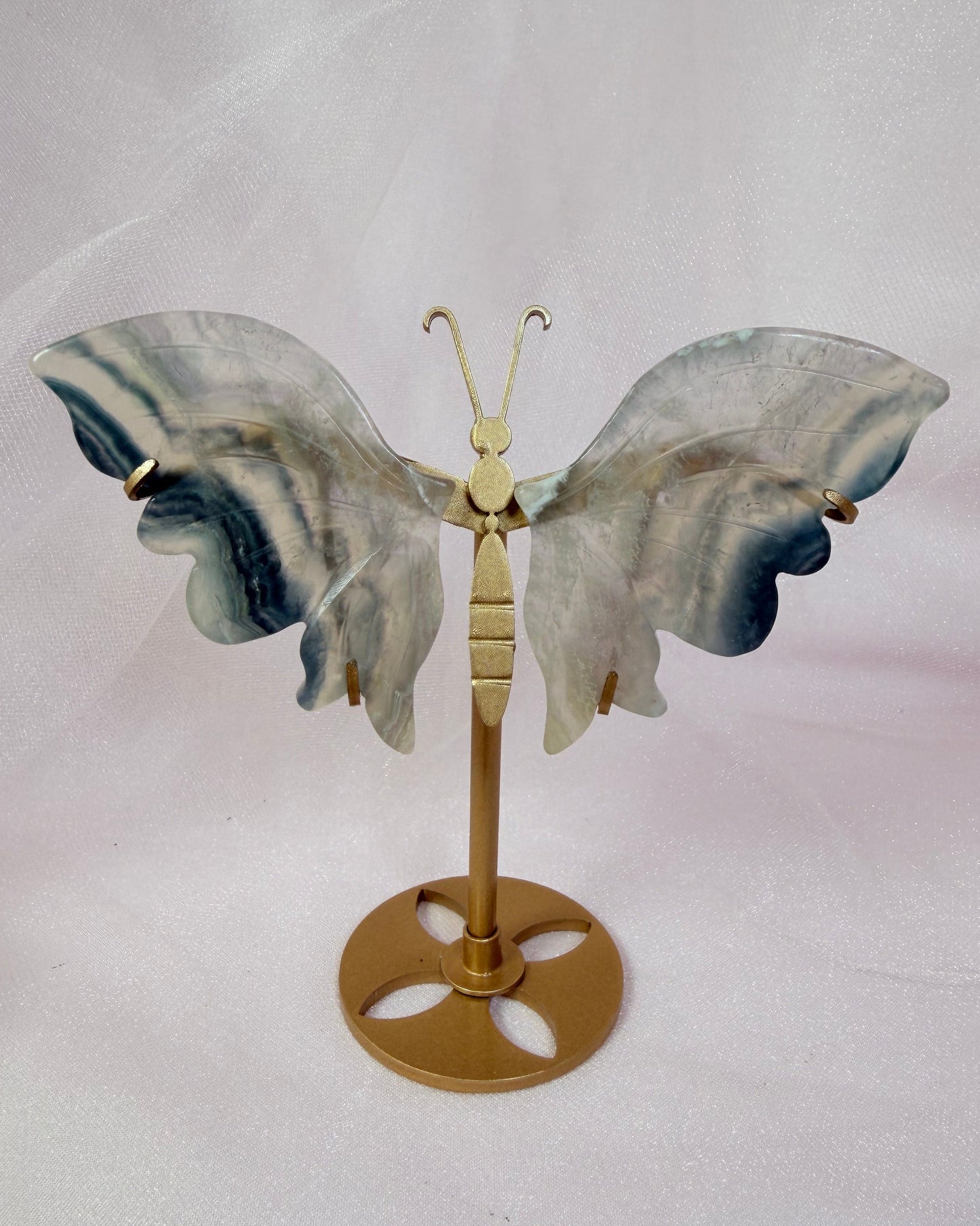 Blue Fluorite Butterfly on Stand