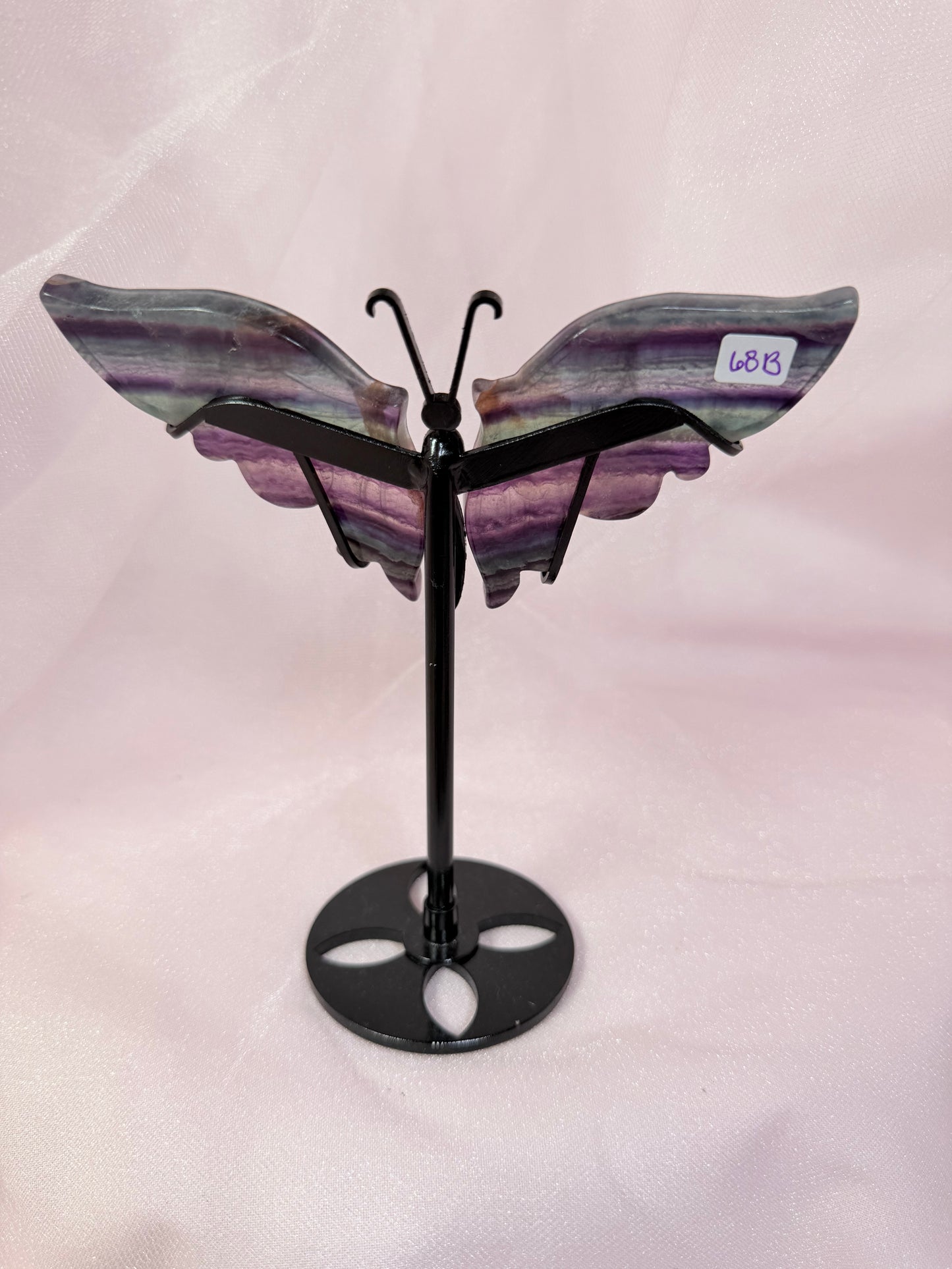 Rainbow Flourite butterfly on Stand