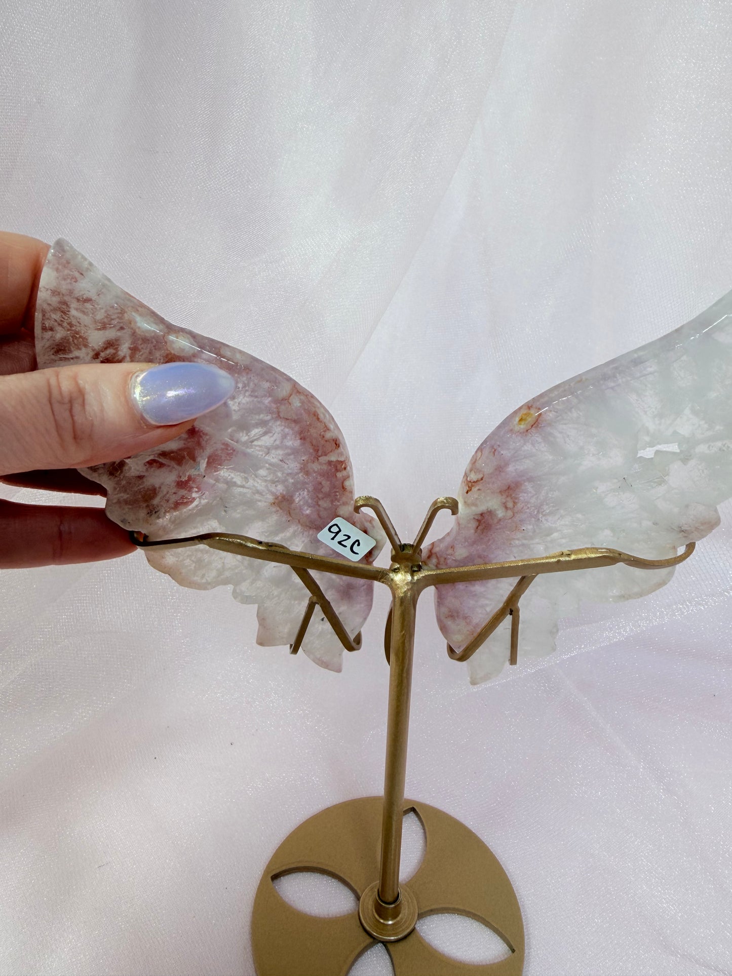 Pink Flower Amethyst Butterfly on Stand