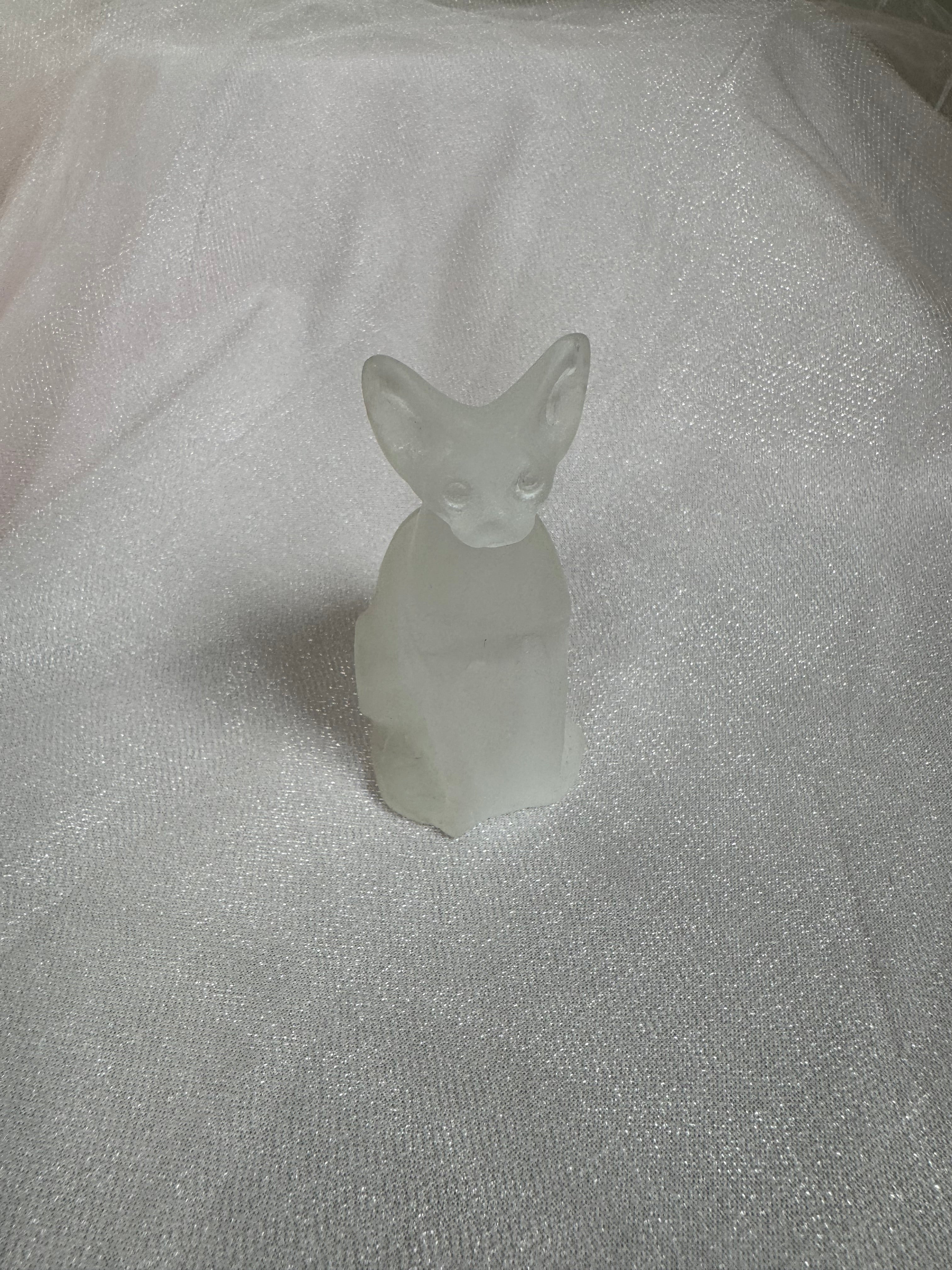 Selenite Cat Carving