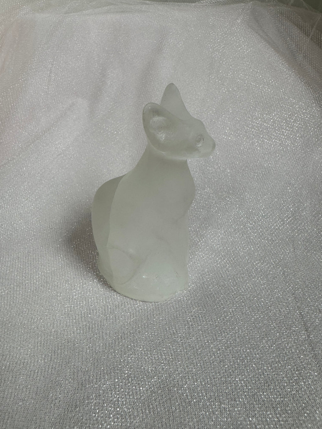 Selenite Cat Carving