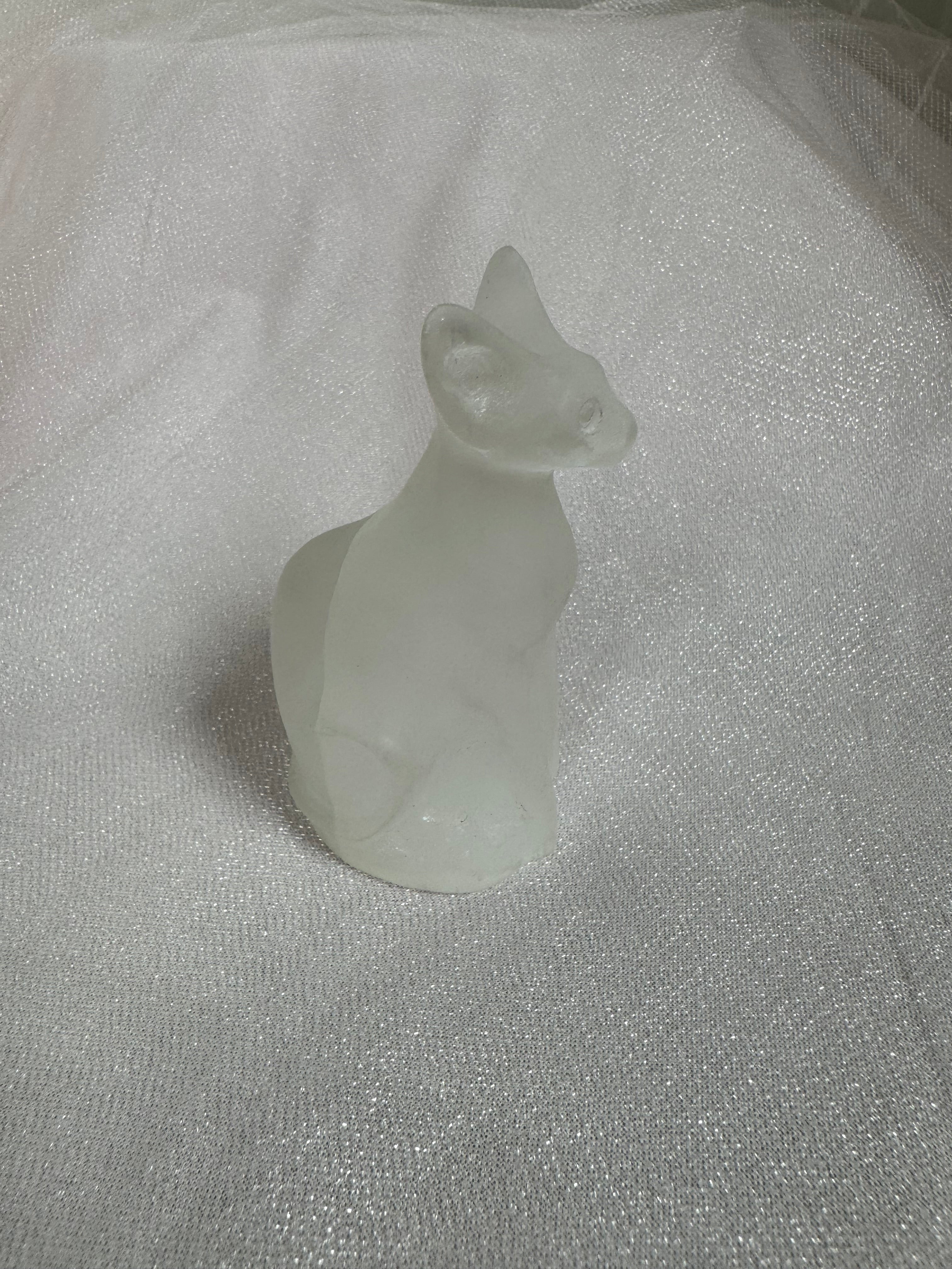 Selenite Cat Carving