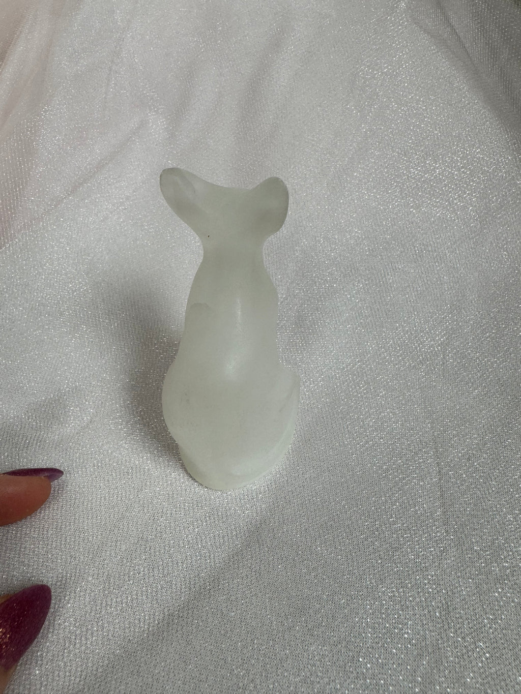 Selenite Cat Carving