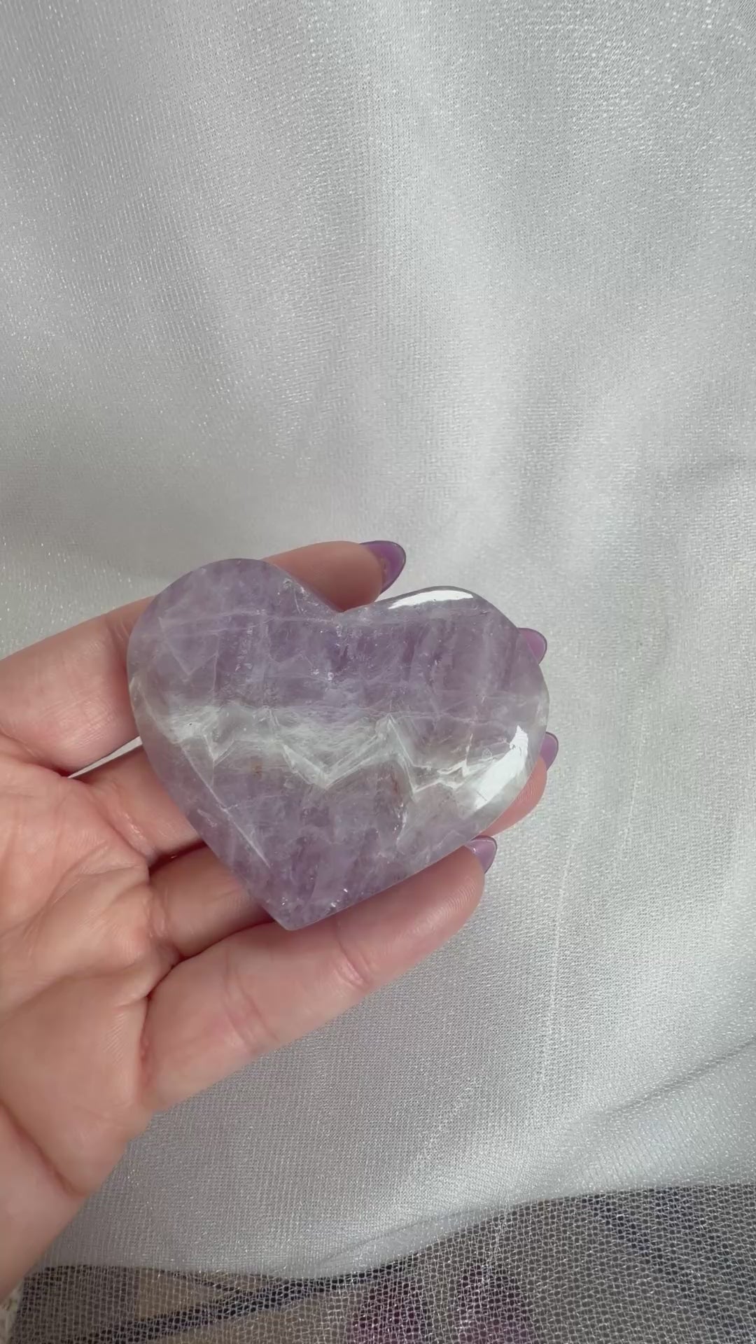 Pink Amethyst Heart Palm 15B