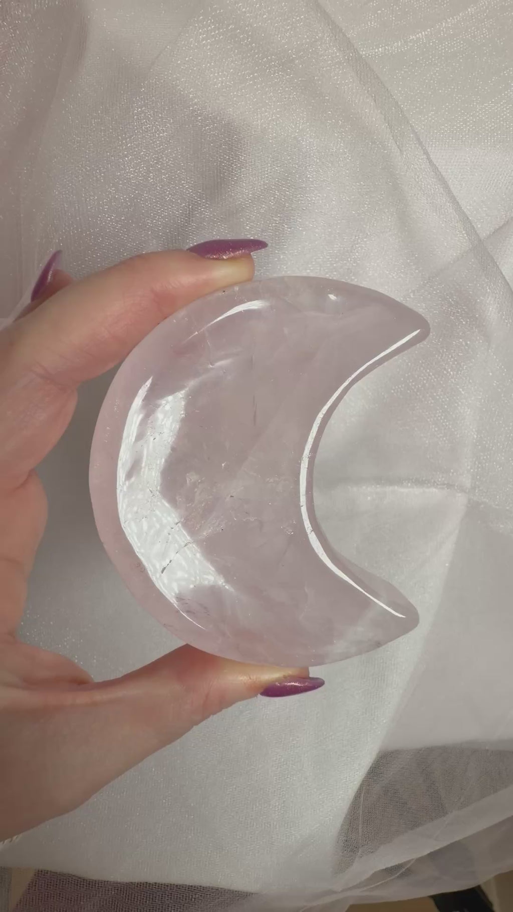 Rose Quartz Moon Trinket Dish