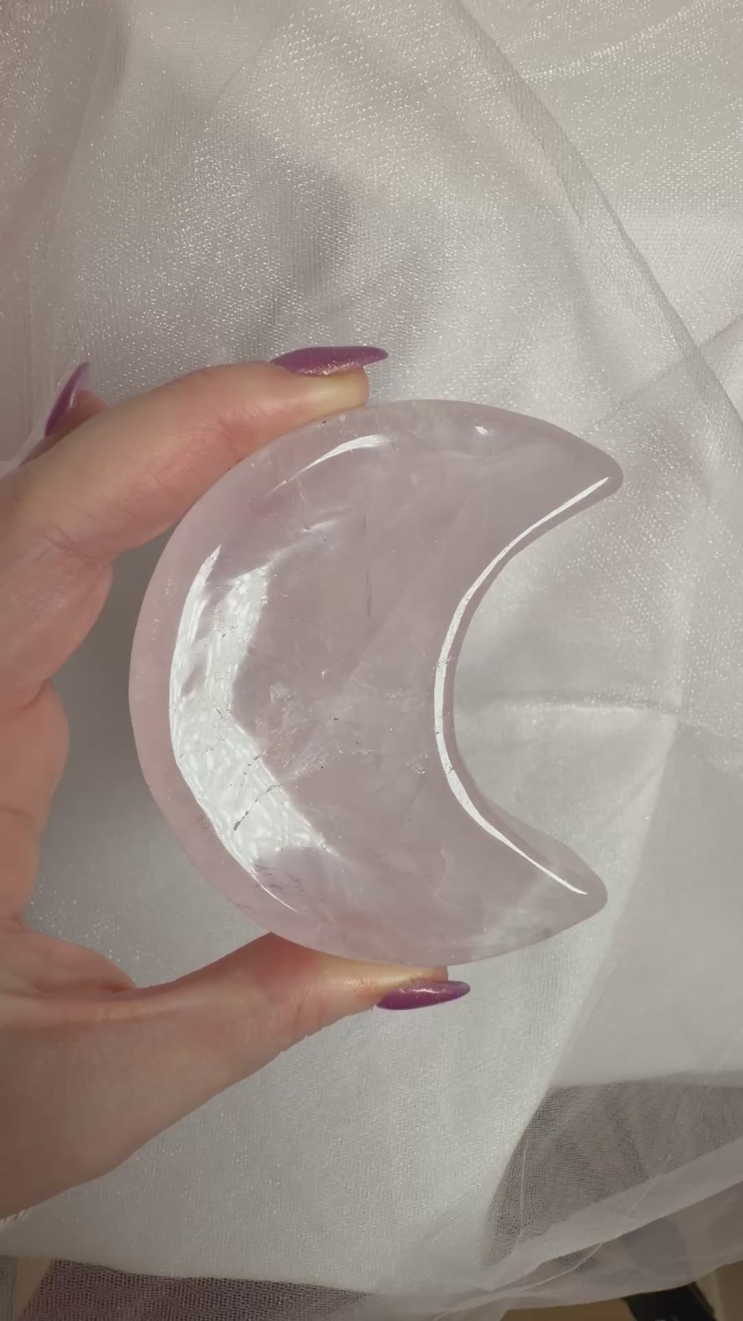 Rose Quartz Moon Trinket Dish