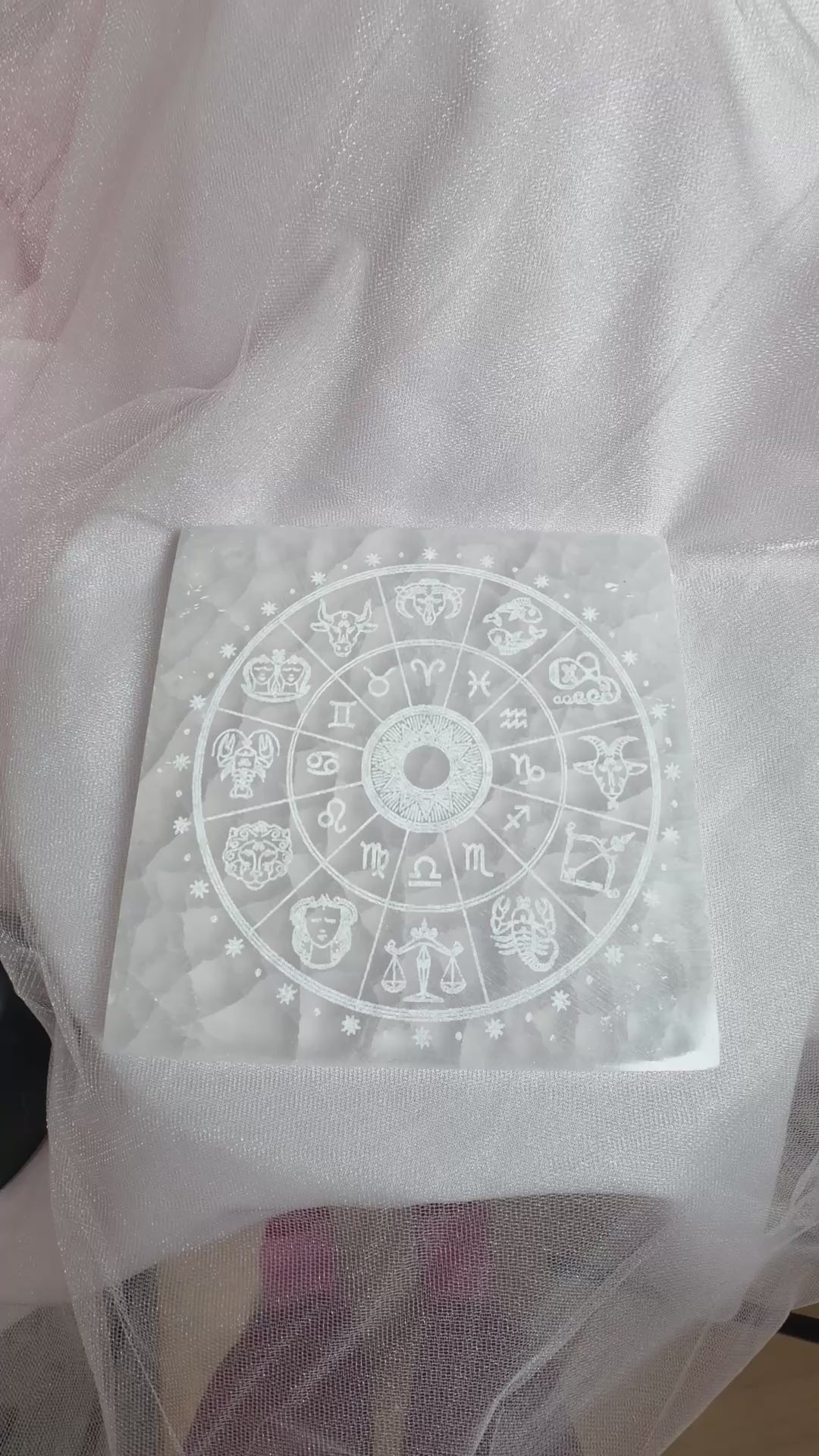 Selenite Zodiac Slab