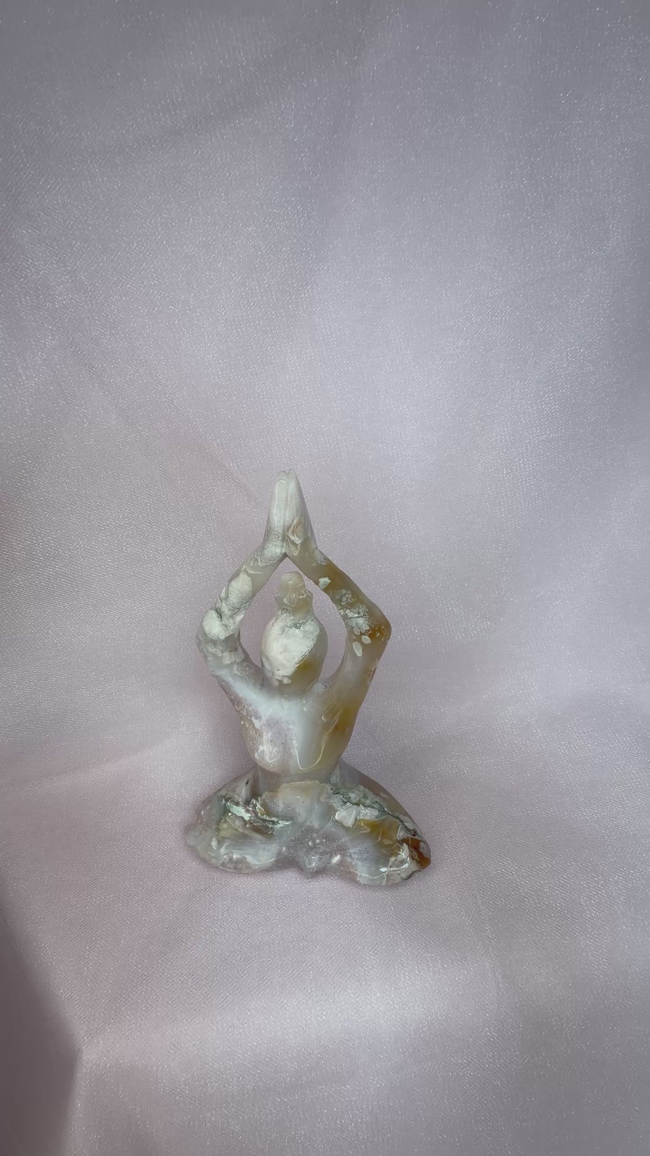 Flower Agate Yoga Goddess Statue