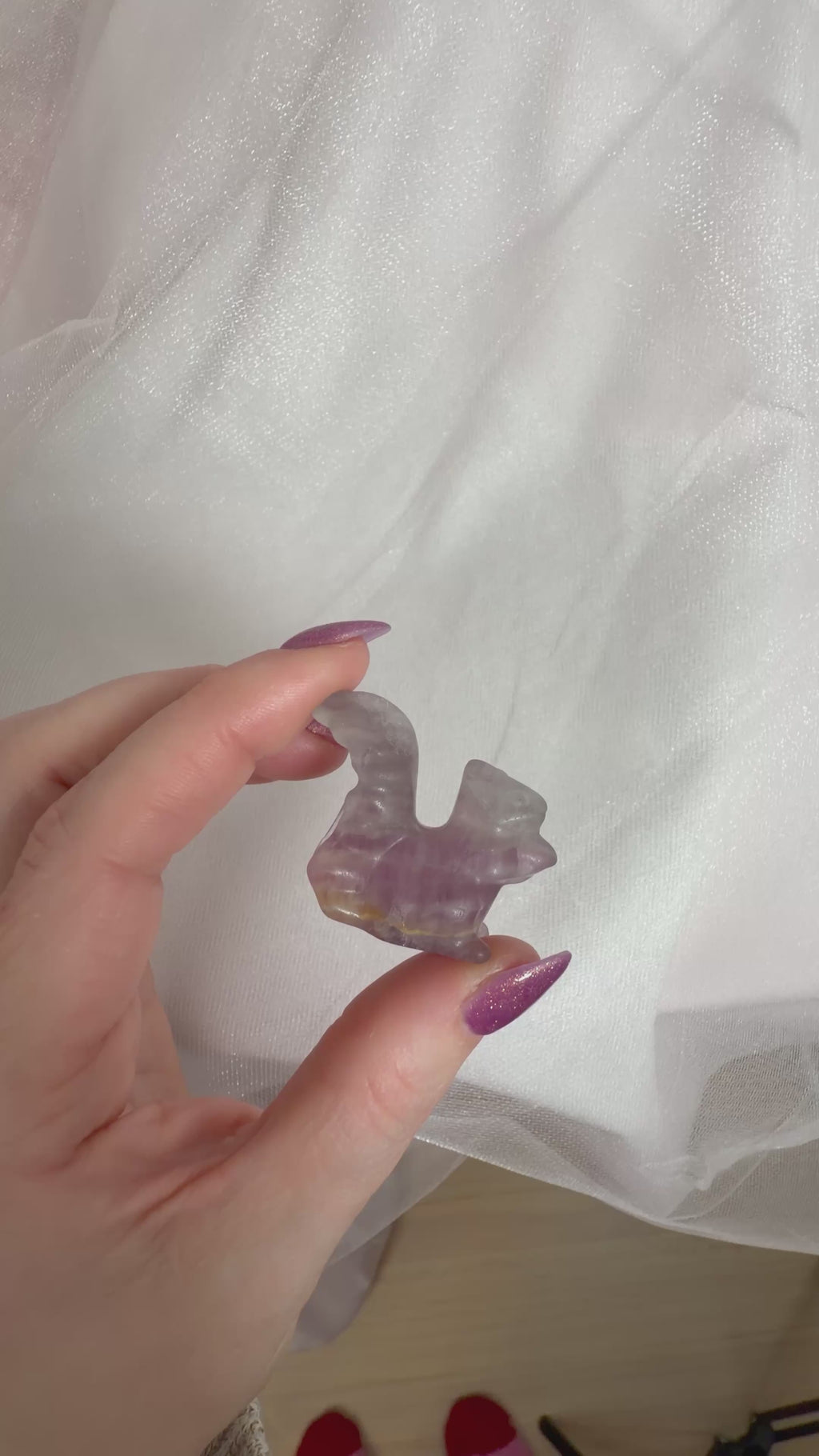 Rainbow Fluorite Squirrel Carving