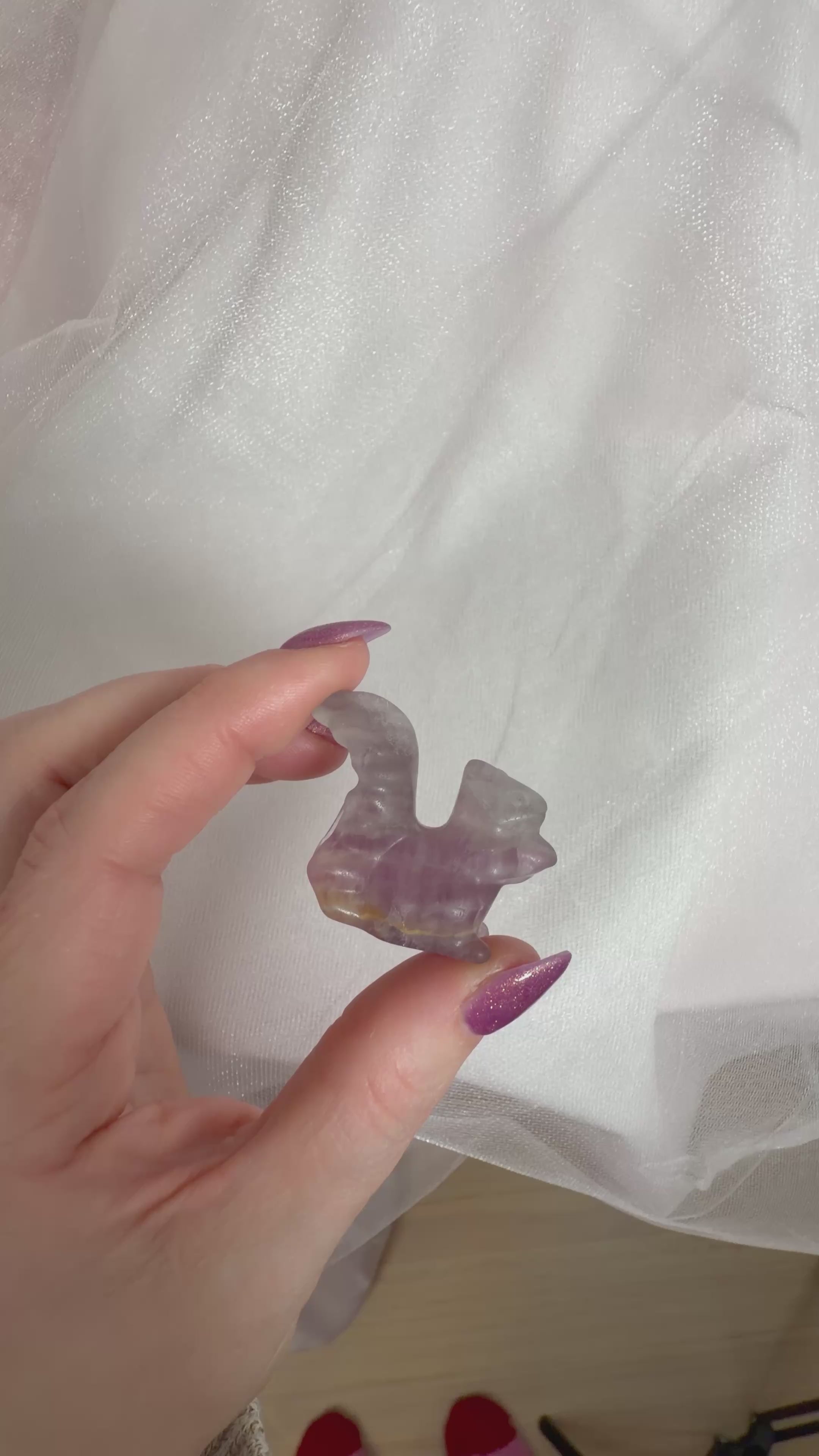 Rainbow Fluorite Squirrel Carving