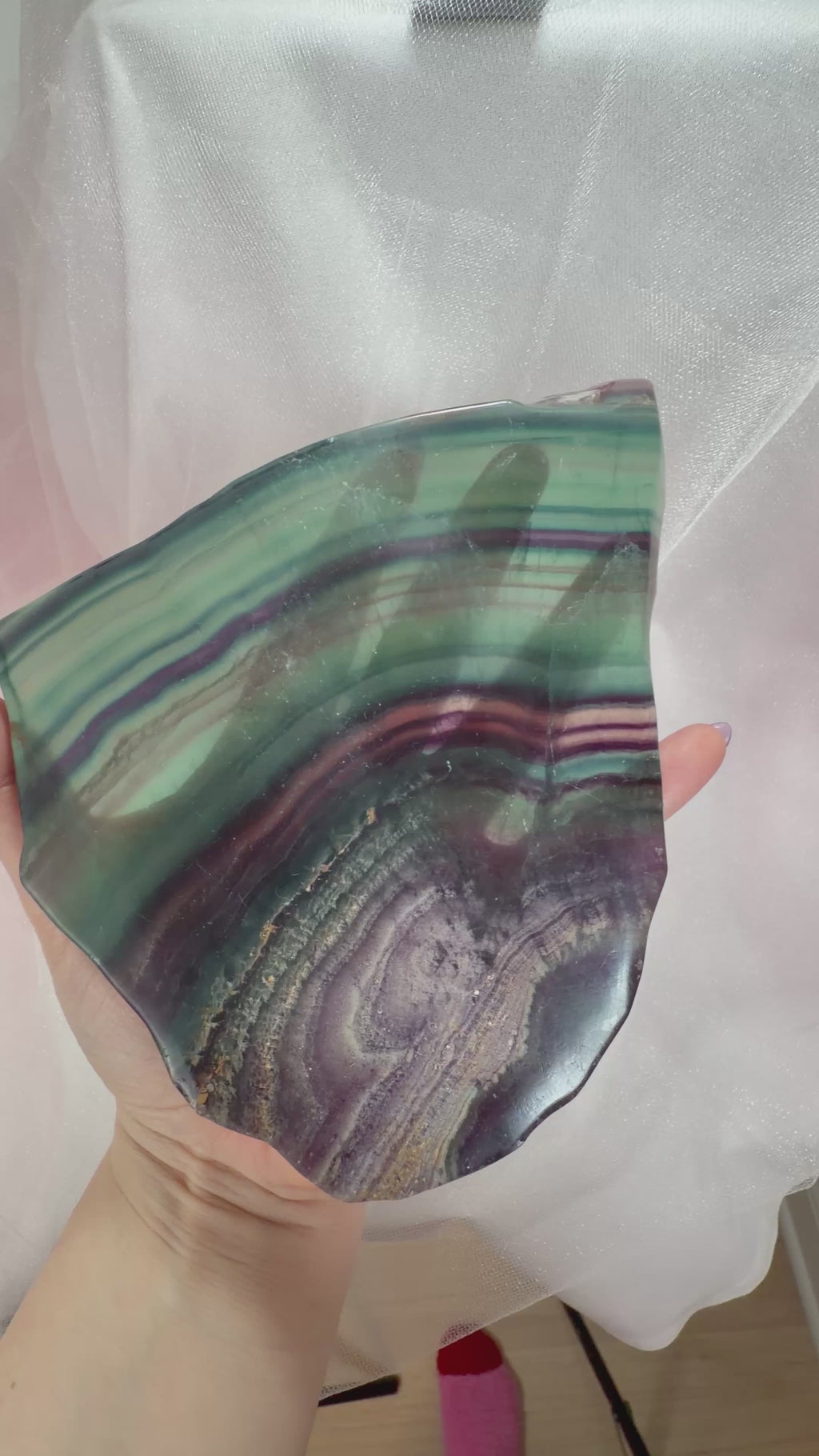 Rainbow Fluorite Slab with Stand