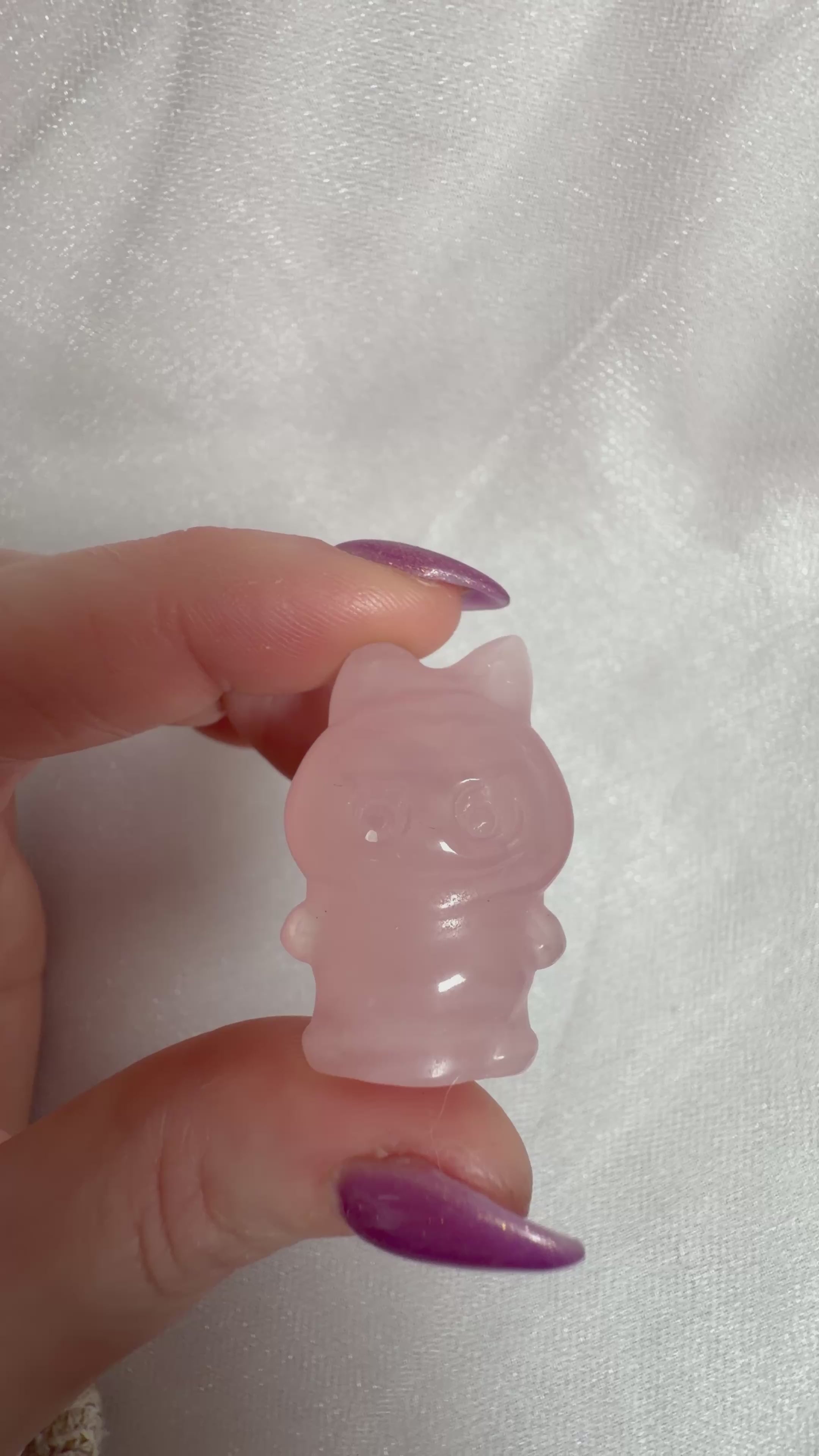 Rose Quartz Labubu Carving